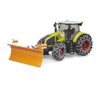 bruder 03018 - Claas Axion 950 avec chaînes à neige | Tracteur avec lame de déneigement, chasse-neige pour le déneigement, ferme, jouets à partir de 4 ans, échelle 1:16