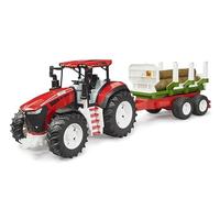 bruder 03453 - ROADMAX Tracteur avec remorque forestière, 3 troncs d'arbre | Kit forestier avec remorque en bois, véhicules pour bac à sable, ferme, agriculture, jouets à partir de 2 ans