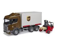 BRUDER 03582 Scania Super 560R Camion Ups Avec Chariot Gerbeur Accessoires Inclu