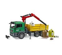 bruder 03753 - MAN TGS Grue Camion avec 3 containers à verre usagé et bouteilles
