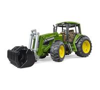 Bruder - 2052 - Véhicule Miniature - Tracteur John Deere Vert avec Fourche | Tracteur pour la ferme et l'agriculture, échelle 1:16