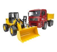 Bruder Camion de chantier avec pelleteuse multicolore pour enfants 3-6 ans