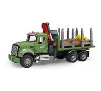 BRUDER - 2824 - Camion de transport de bois MACK Granite avec grue et rondins de bois - Echelle 1:16 - 61 cm G