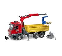 bruder - 3651 - Véhicule Miniature - Camion Benne MB Arocs avec Grue Et Accessoires