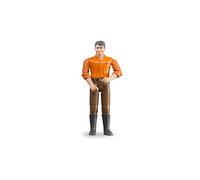 bruder 60007 - bworld Homme à la peau claire et au pantalon brun - 1:16 Figurine jouet, Agriculteur, Paysan, Ferme, Homme