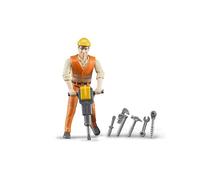 bruder 60020 - bworld Ouvrier du bâtiment avec accessoires, figurine jouet