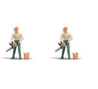 bruder - 60030 - Figurine - Bucheron avec Accessoires Forestiers (Lot de 2)