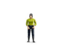 bruder 60405 - bworld Femme à la peau claire et au pantalon bleu foncé, figurine jouet, fermière, agricultrice