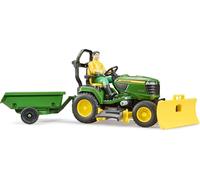 BRUDER Coffret bworld John Deere tracteur à gazon avec remorque - Pour enfant Garçon