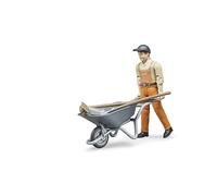 bruder 62130 - Kit de figurines bworld Ouvrier communal - 1:16 Figurine, Véhicule de chantier, Ouvrier du bâtiment, Ferme, Homme