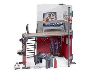 Bruder 62702 - Bworld Caserne de Pompiers avec Pompier - Jouets dès 4 Ans, Caserne de Pompiers, Accessoires pour Pompiers