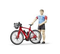 bruder 63110 - bworld Vélo de course avec cycliste et casque, figurine jouet, vélo