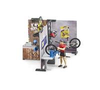 bruder 63120 - Boutique de vélo bworld avec vélo de course, VTT, atelier, équipement, outils, comptoir de vente
