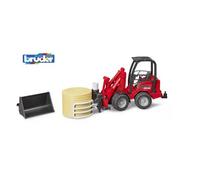 BRUDER CHARGEUR COMPACT SCHAFFER 2034 AVEC PINCE et 1 BALLE DE PAILLE RONDE