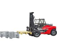 Bruder Chariot Élévateur Linde HT160D 02513 Avec Palette Et 3 Cages Muletto