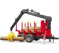 Bruder Forstwirtschaft Rückeanhänger, mit Ladekran und Holzgreifer, Modellfahrzeug, Modell Fahrzeug, Spielzeug, Zubehör, 02252