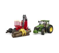 Bruder Jeu De Construction 03154 John Deere 7r 350 With Forestry Trailer And 4 Trunks