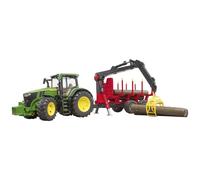 Bruder 3154 John Deere 7R avec remorque forestière et 4 troncs d’arbre