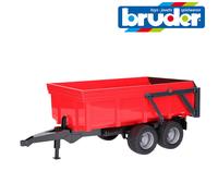 Bruder Jouets 02211 Rouge Double Essieu Benne Remorque Avec Ouvrables Hayon - 1
