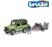 Bruder Jouets 02589 Landrover Defender Remorque Ducati Scrambler Café Coureur +