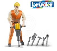 Bruder Jouets 60020 Construction Travailleur avec Accessoires Mobiliers Membres