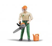 Bruder Jouets 60030 Forestier Travailleur Avec Tronçonneuse + Fuel Peut