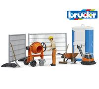 Bruder Jouets Construction Set Travailleur Vibrant Plaque Mixeur Brouette Outils