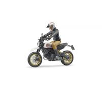 Bruder Moto Ducati Desert Sled Noire Et Blanche, Avec Motard