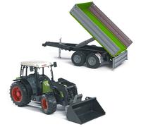 Bruder - Tracteur avec fourche et remorque basculante et ouvrante - Noir - Enfant - Véhicule