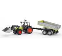 Bruder Tracteur Claas avec Fourche et Remorque