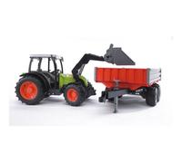 bruder Tracteur vert Claas Nectis 267F avec remorque rouge, Modèle réduit de voiture