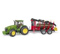 Bruder Tracteur John Deere 7930 Avec Remorque Forestière Et Rondins De Bois