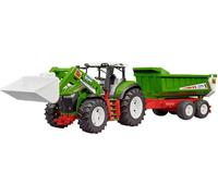 Bruder 03452 - Roadmax Tracteur avec Chargeur Frontal et Remorque Basculante - Véhicules Agricoles, Ferme, Bulldog, Jouet à partir de 2 Ans