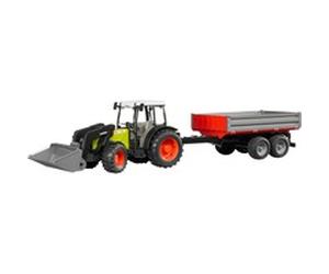 bruder Tracteur vert Claas Nectis 267F avec remorque rouge, Modèle réduit de voiture