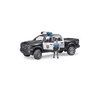 BRUDER Vehicule de police RAM 2500 et policier - Son et lumiere, 1:16 - Voiture USA Pickup 4x4 Tout Terrain - Set Jouet et Car