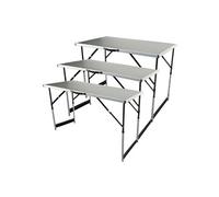 Brüder Mannesmann Ensemble table pliante multifonction Aluminium 3 pcs