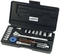 Brüder Mannesmann Jeu de clés à douille métrique 1/4\ (6.3 mm), 3/8\ (10 mm) 20 pièces M 206