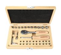 Brüder Mannesmann Jeu d'outils dans le cas de bambou, 41 pcs