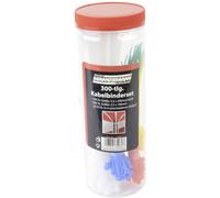 Brüder Mannesmann M13051 Serre-câble 100 mm, 200 mm blanc, rouge, vert, jaune, bleu 300 pc(s)