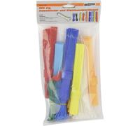 Brüder Mannesmann M13060 Serre-câble 100 mm, 180 mm, 200 mm blanc, rouge, vert, jaune, bleu 350 parties