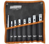 Brüder Mannesmann Werkzeuge M26708 Jeu de 8 douilles tubulaires Argenté/noir/orange
