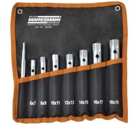 Brüder Mannesmann Werkzeuge M26708 Jeu de 8 douilles tubulaires Argenté/noir/orange