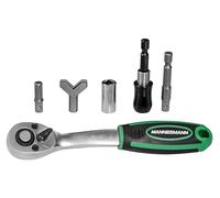 Brüder Mannesmann M29715 Jeu d'embouts à cliquet 81 pièces avec tournevis à cliquet | Acier au chrome vanadium | Rotation droite/gauche commutable | Pour le montage, la réparation et le bricolage