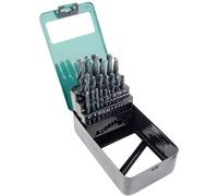 Brüder Mannesmann M54341 Jeu de forets à queue 25 pièces 1 mm, 1.5 mm, 2 mm, 2.5 mm, 3 mm, 3.5 mm, 4 mm, 4.5 mm, 5 mm, 5.5 mm