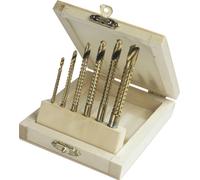 Brüder Mannesmann M54606 HSS Jeu de forets à fraiser pour métal 6 pièces 3 mm, 4 mm, 5 mm, 6 mm, 6.5 mm, 8 mm TiN tige