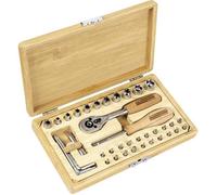 Brüder Mannesmann- Mallette à outils en bambou équipée de 41 pièces M29000