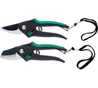 BRÜDER MANNESMANN Set de sécateurs en métal léger 2 pièces noir / vert