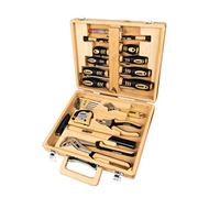 Brüder Mannesmann- Mallette à outils en bambou, équipée de 24 pièces | M29001