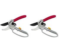 Brüder Mannesmann Werkzeuge M63210 Sécateur de jardin à cliquet en aluminium (Lot de 2)