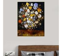 Bruegel Pieter《Fleurs dans un navire en bois》Impressions sur toile Peinture à l'huile Oeuvre Affiche Image Décoration murale Décoration de la maison 30x45cm sans cadre